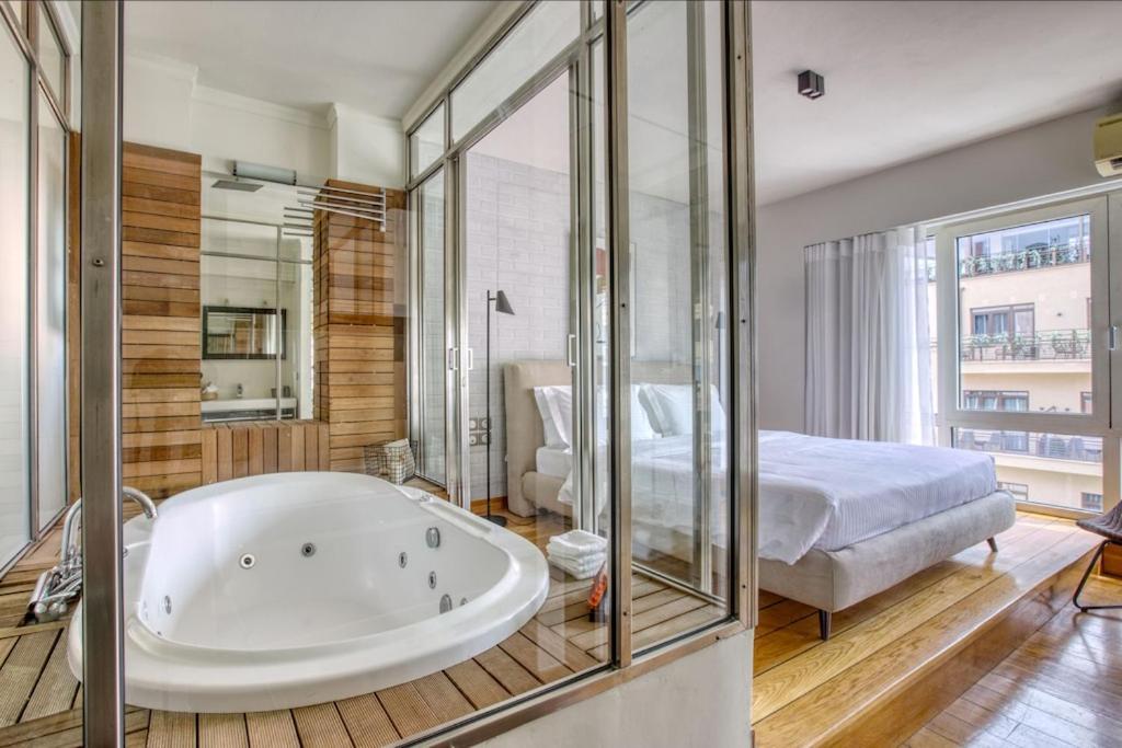 Ferienwohnung Sunny Luxury Loft,Stunning Acropolis View, Jacuzzi Athen Exterior foto