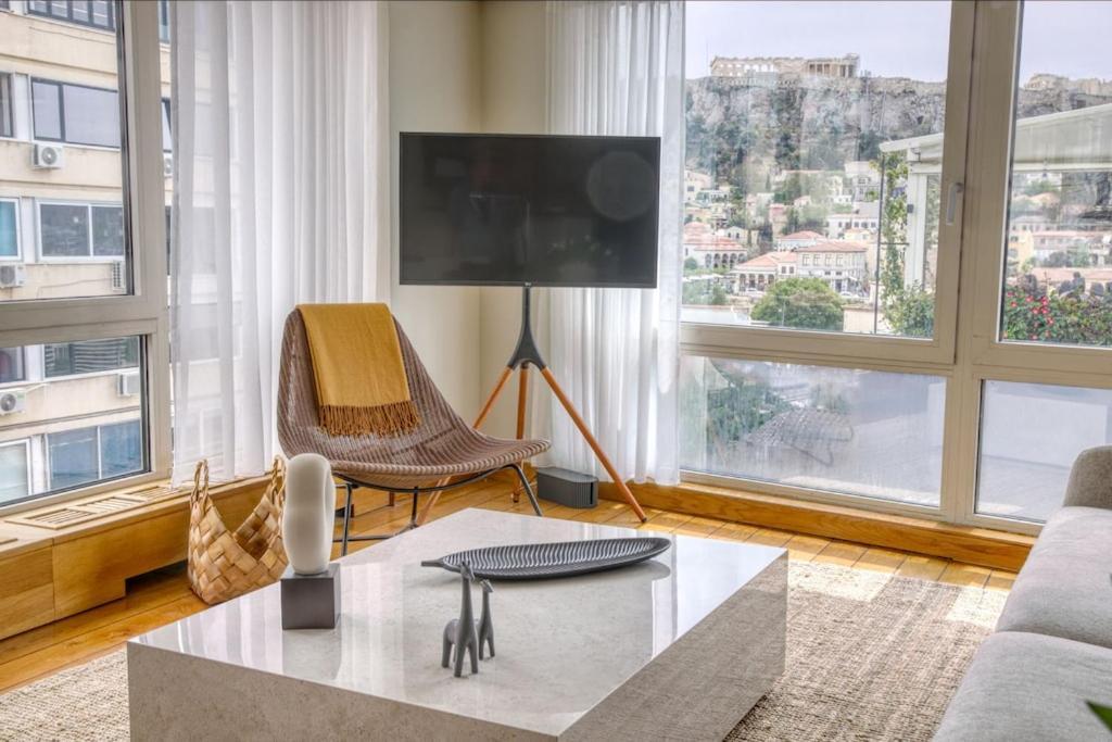 Ferienwohnung Sunny Luxury Loft,Stunning Acropolis View, Jacuzzi Athen Exterior foto