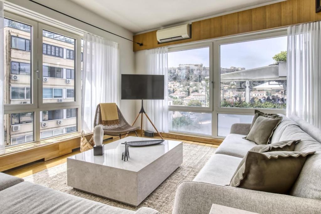 Ferienwohnung Sunny Luxury Loft,Stunning Acropolis View, Jacuzzi Athen Exterior foto